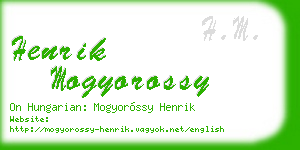 henrik mogyorossy business card