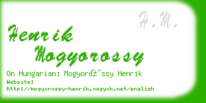 henrik mogyorossy business card